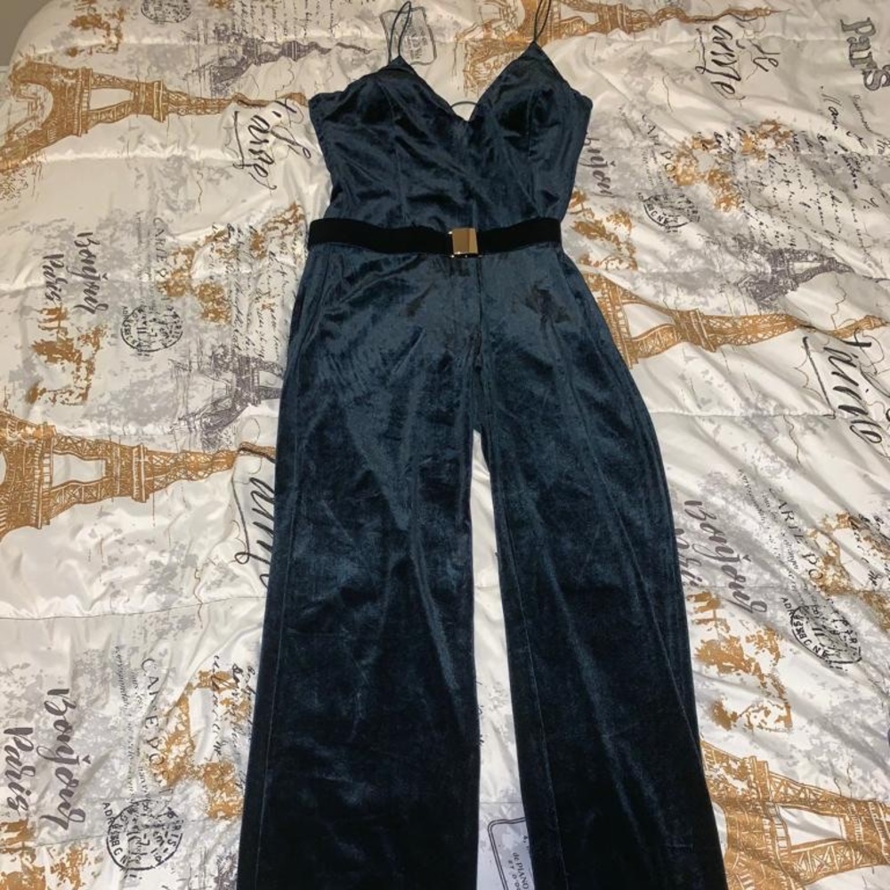 Velvet green jumpsuit